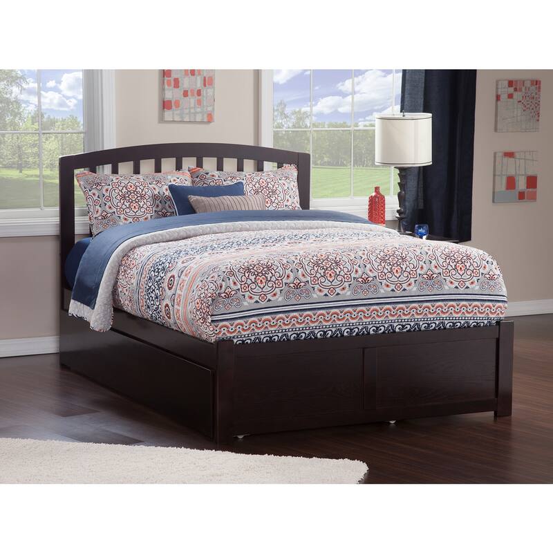 Full Platform Bed with Trundle - Twin Size, Modern Design, Sturdy Frame, Easy Assembly, Space Saving
