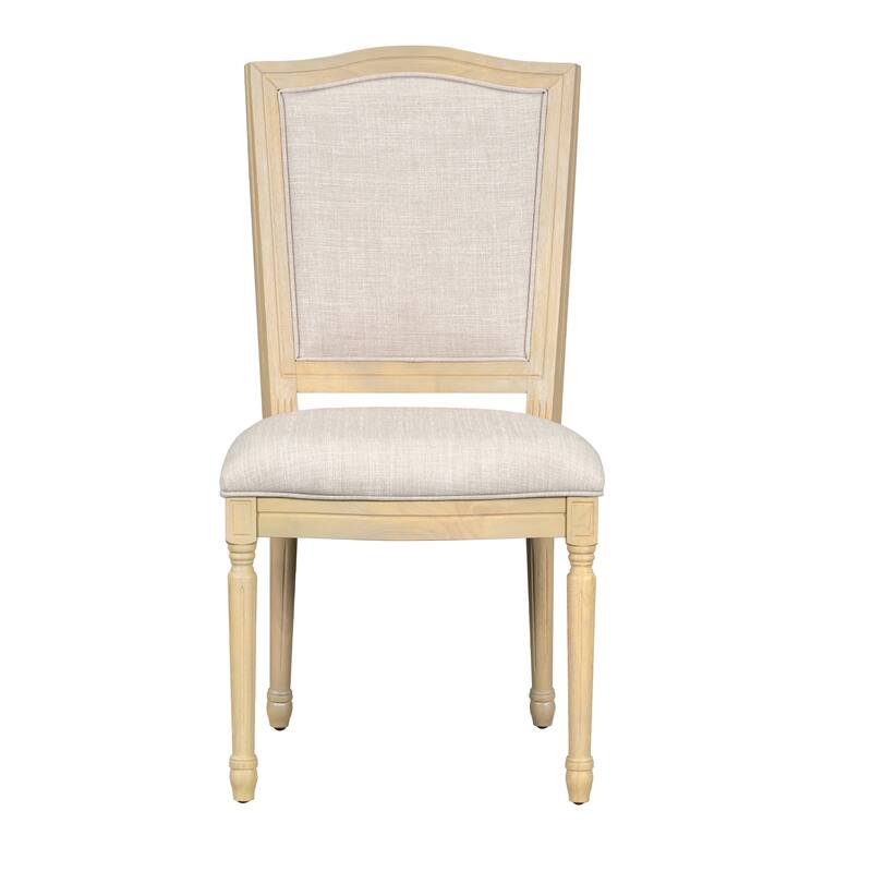 7-Piece Extendable Dining Table Set with Removable Leaf, 6 Upholstered Dining Chairs, 2 Built-in Drawers for Dining Room