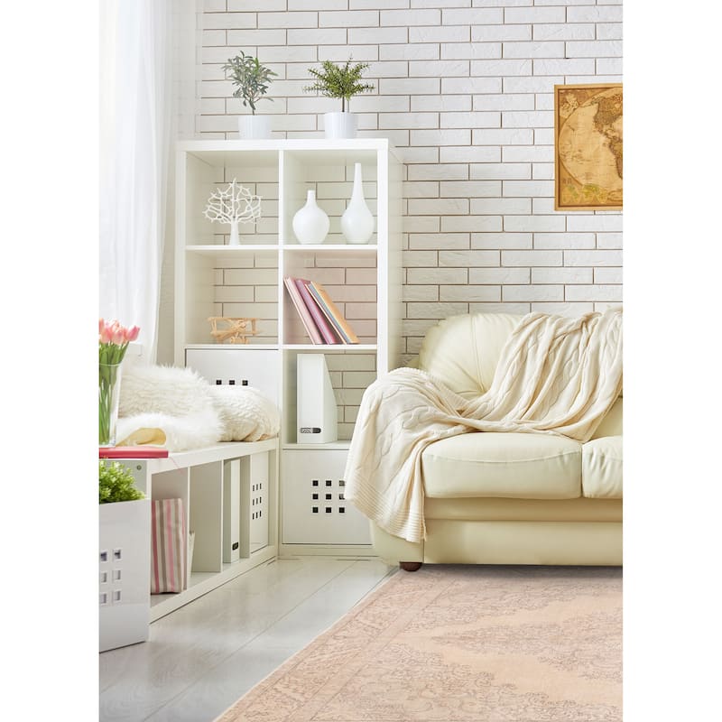 ECARPETGALLERY Hand-knotted Antalya Vintage Khaki Wool Rug - 9'5 x 12'1