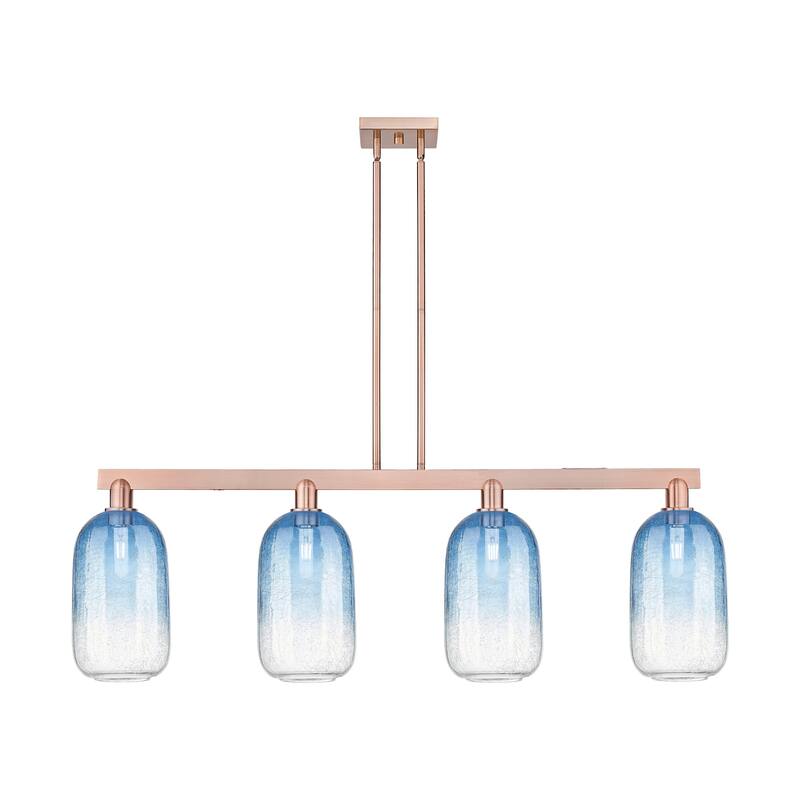 Innovations Lighting 716-4I-16-48 Brookhaven Cloche Linear Brookhaven - Antique Copper / Sapphire Blue