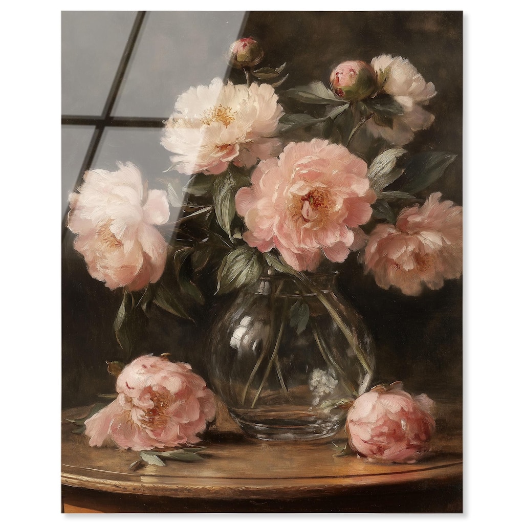 Vintage Velvet Vase Acrylic by Art Remedy, Ready to Hang