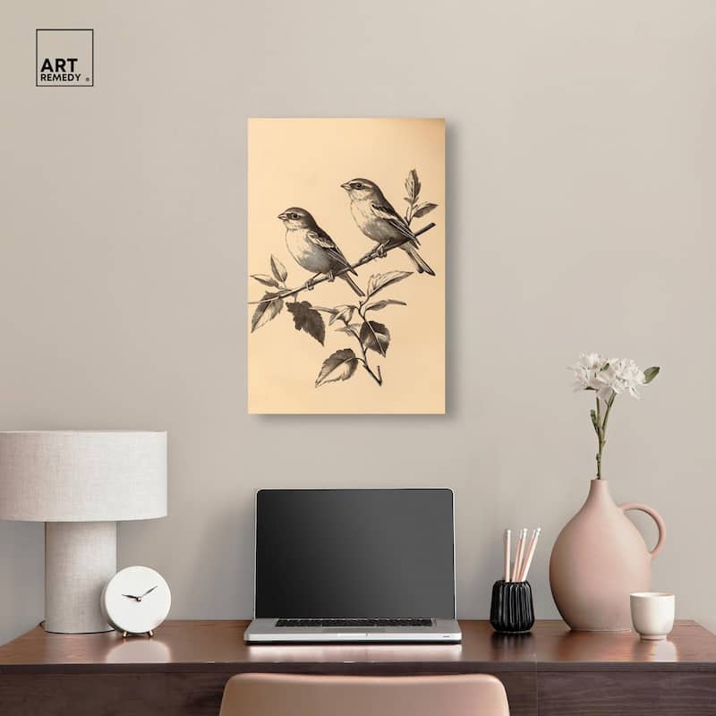 Pair of Finches I Canvas by Art Remedy, Gallery Wrapped