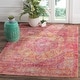 preview thumbnail 3 of 15, SAFAVIEH Windsor Kaho Shabby Chic Cotton/ Polyester Distressed Rug 3' x 12' Runner - Gold/Fuchsia - Runner