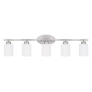 Dixon 37-inch 5-light Modern Bath/ Vanity Fixture w/ Soft White Glass