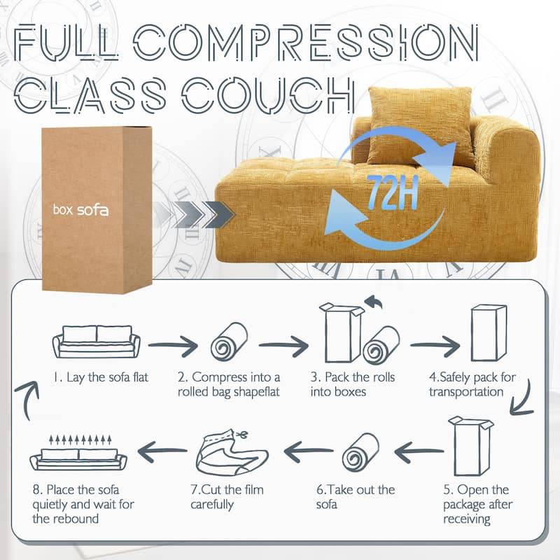 Chenille Loveseat Sofa, Minimalist Modular Sleeper for Living Room