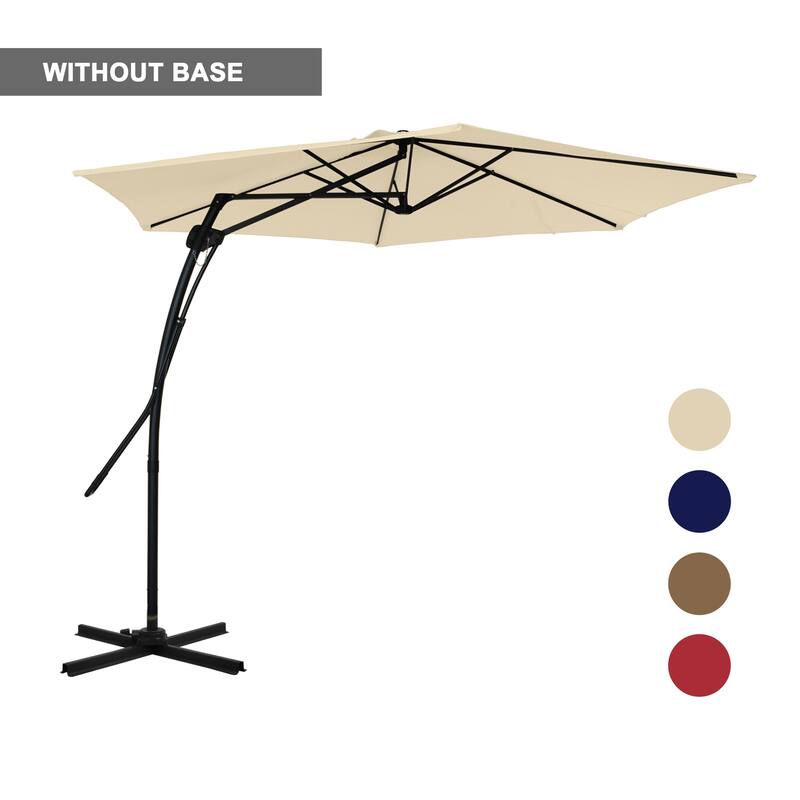 Clihome 10ft Outdoor Patio Cantilever Umbrella with Stand - Beige