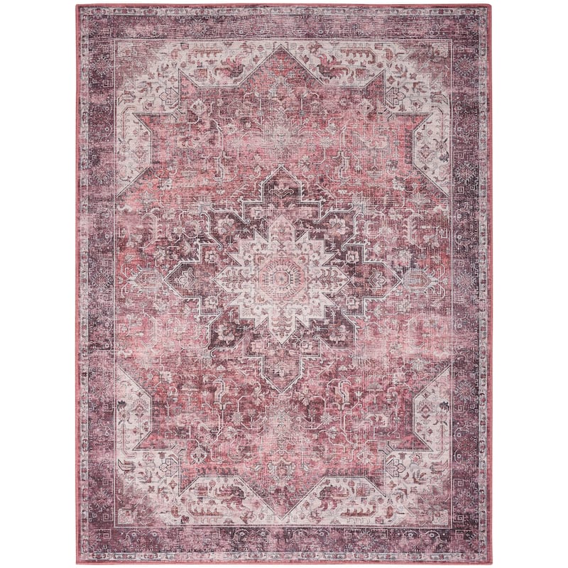 Nourison Washables Indoor only Persian Area Rug - Red - 5' 2" x 7' - Rectangle