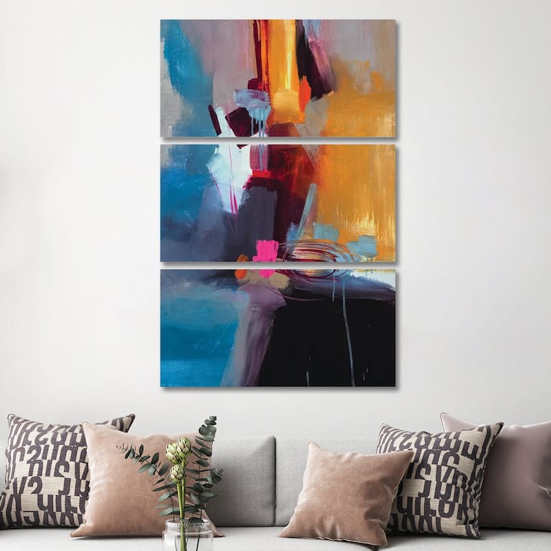 iCanvas "Jazzy Abstract VII" by Jane M. Robinson 3-Piece Canvas Wall Art Set - 60x40x1.5