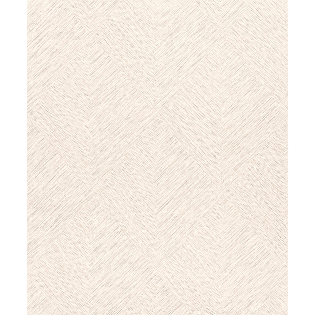 Chesapeake Hollis Beige Textured Diamond Wallpaper
