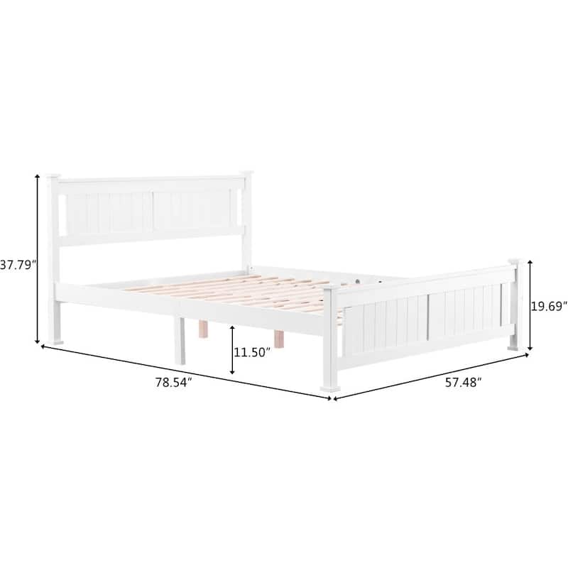 Classic Design Panel Bed Frame with Headboard