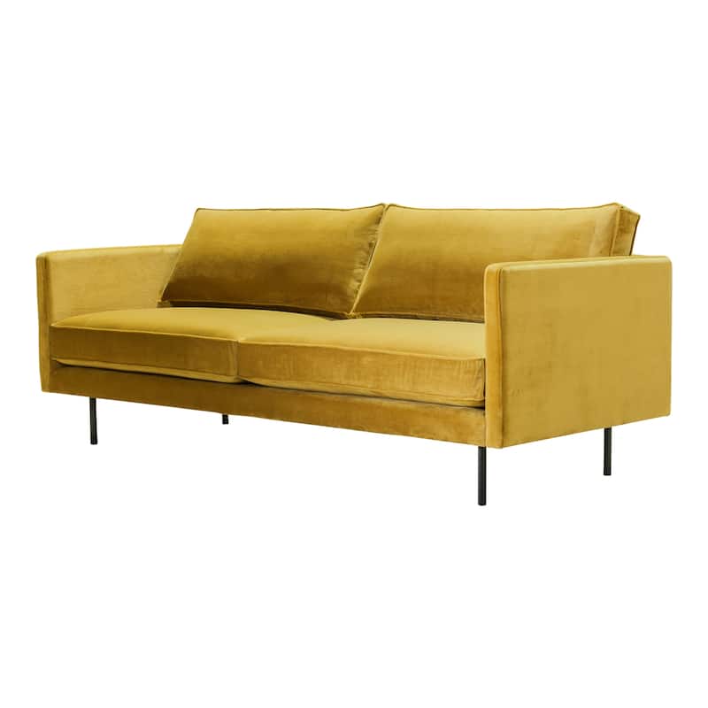 Aurelle Home Majestic Scandinavian Modern Velvet Sofa