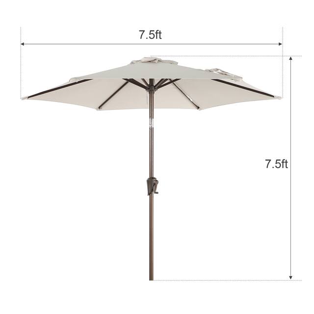 7.5Ft Patio Market Umbrella with Crank and Tilt