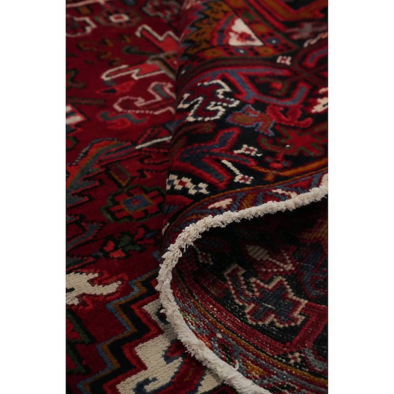 Hand Knotted Oriental 100% Wool Carpet Traditional Medallion Red Heriz Area Rug - 11' 8'' X 8' 8''