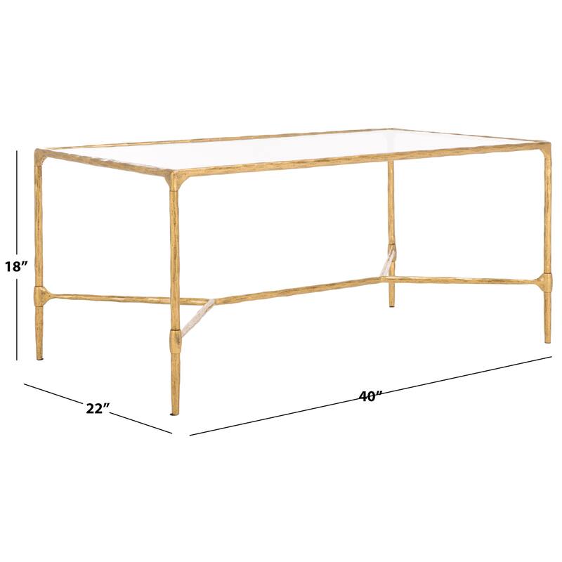 SAFAVIEH Couture Isabellina Metal And Glass Coffee Table - 40"W x 22"D x 18"H