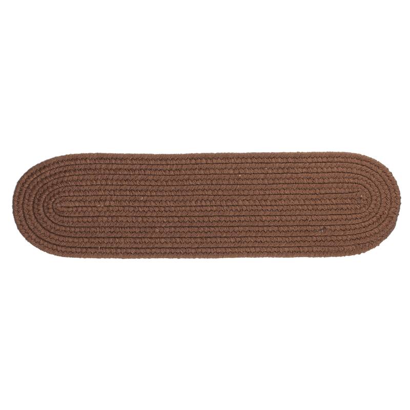 Rhody Rug Woolux Braided Wool Flatweave Oval Rug - 8" x 28" Oval - Walnut