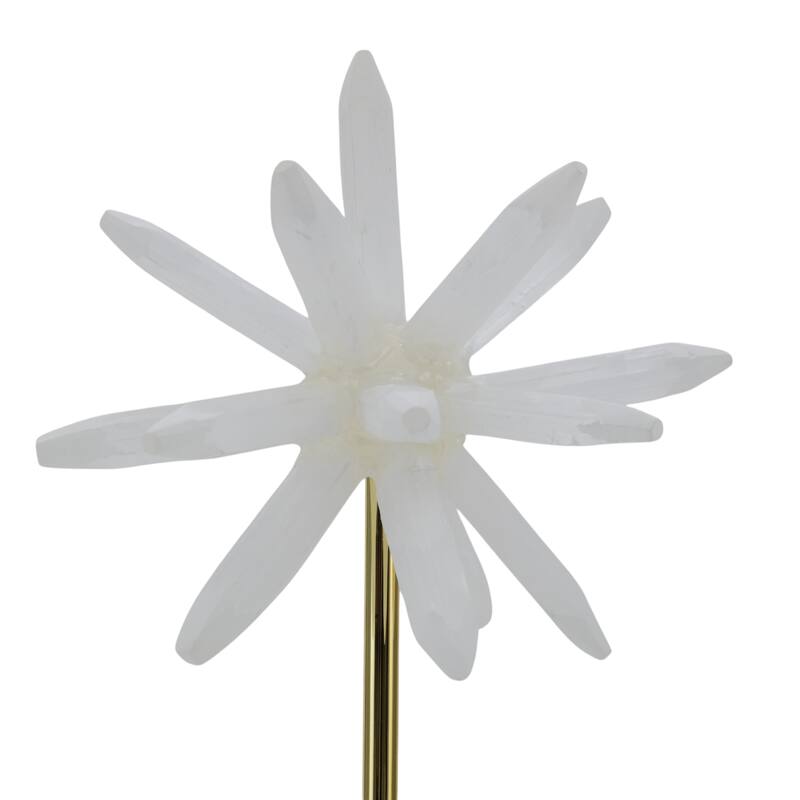 Stone and Marble Starburst Decorative Object with Geometric Base