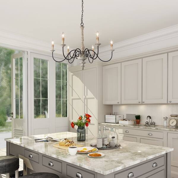 Farmhouse Candle Chandelier Pendant Lighting For Dining Room On Sale Overstock 19742563 Cream