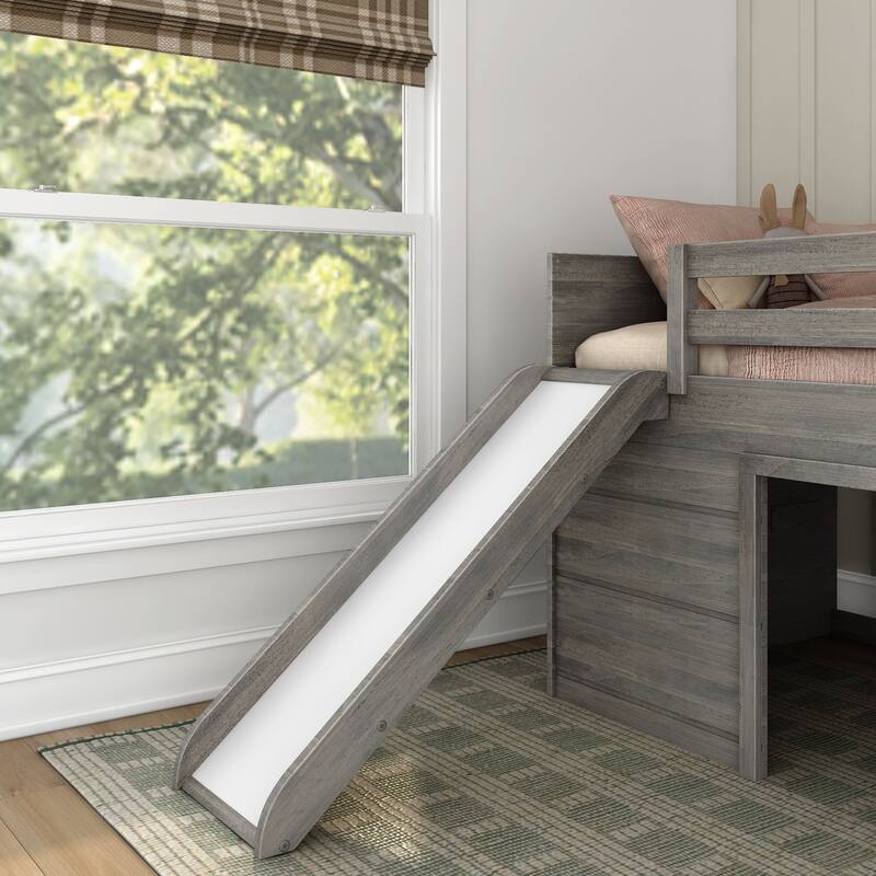 Max and Lily Farmhouse Twin Low Loft with Slide