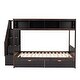 preview thumbnail 15 of 40, Twin over Full Bunk Bed with Shelfs, Storage Staircase and 2 Drawers