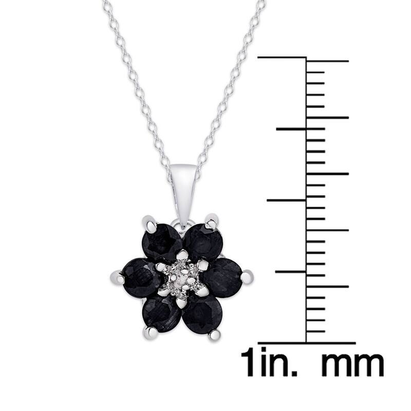 Victoria Townsend .925 Sterling Silver Sapphire & Diamond Accent Flower Pendant Necklace