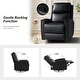 preview thumbnail 63 of 111, Fiacro 30.31" Genuine Leather Wingback Swivel Rocker Recliner with Nailhead Trim