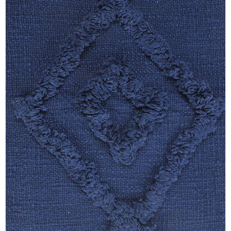 Sevita Solid Decorative Diamond and Bordered Cotton Throw Pillow