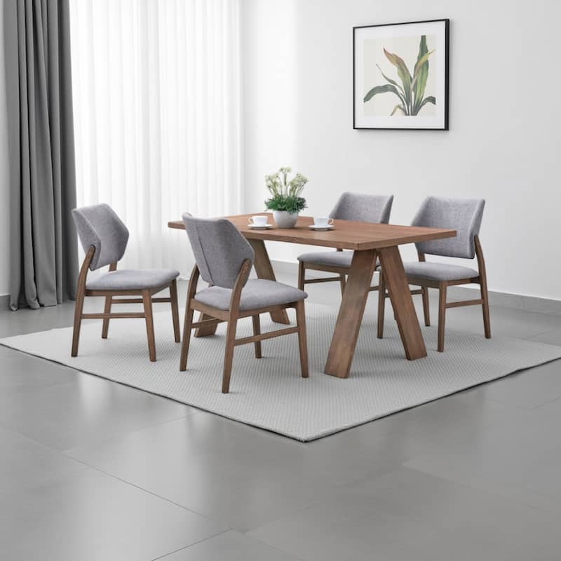 Nory Rectangular Dining Table, Scandinavian Walnut Brown, 63 Inch
