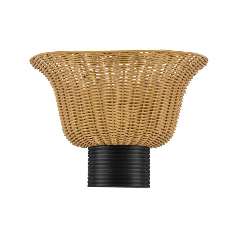 Alora Lighting WV667014 Rancho 10" Tall Bathroom Sconce with Rattan - Matte Black