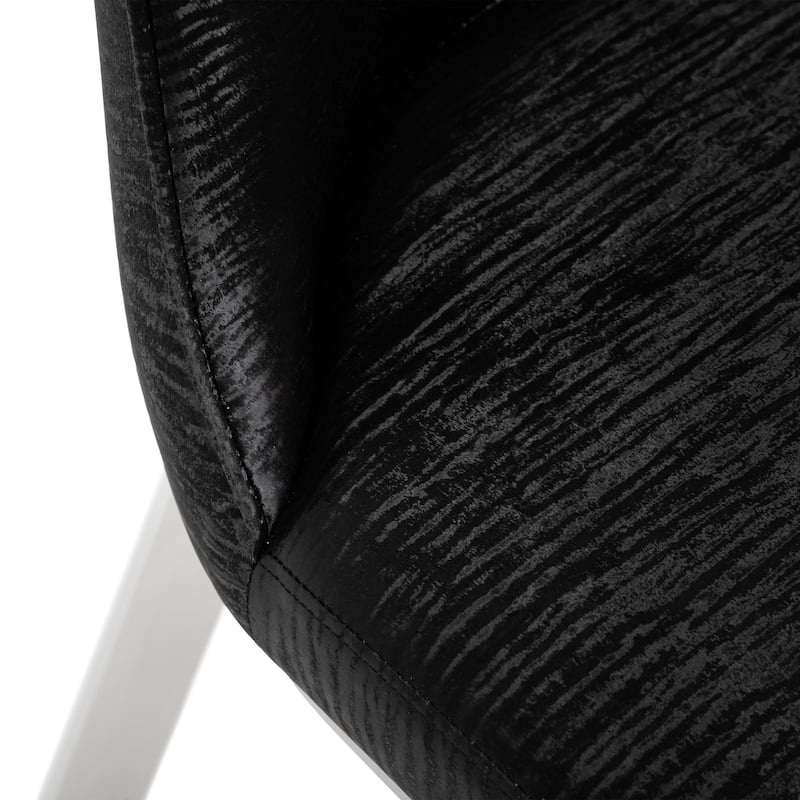Furniture of America Thaddeus Glam Stainless Steel Upholstered Dining Side Chair (Set of 2)