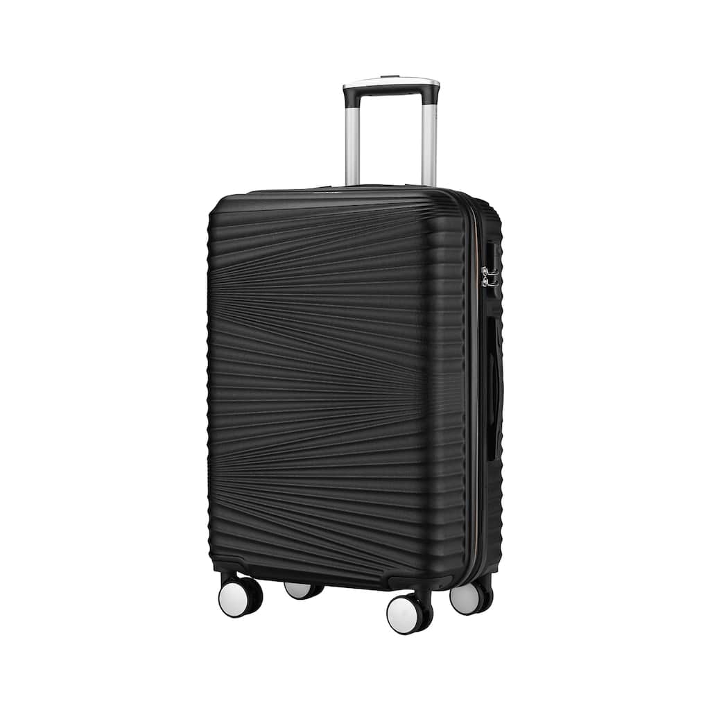 20 Inch Luggage Suitcases with Spinner Wheels Expandable Hardside Luggage Lightweight Suitcase,20" Checked Luggage Black