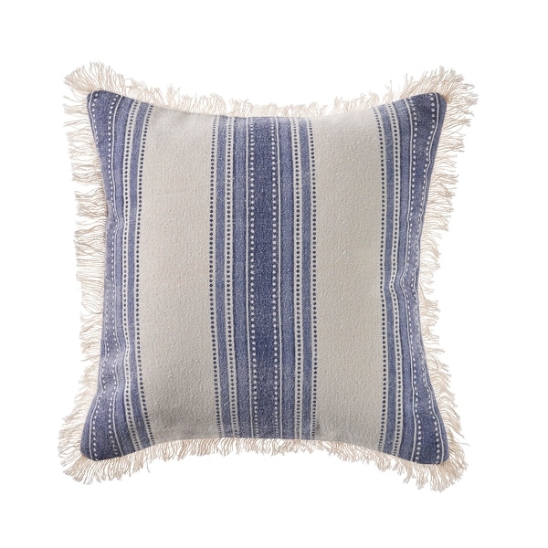 Blue and white striped throw pillow discount