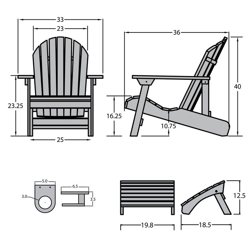 HIGHWOOD Reclining Adirondack Set