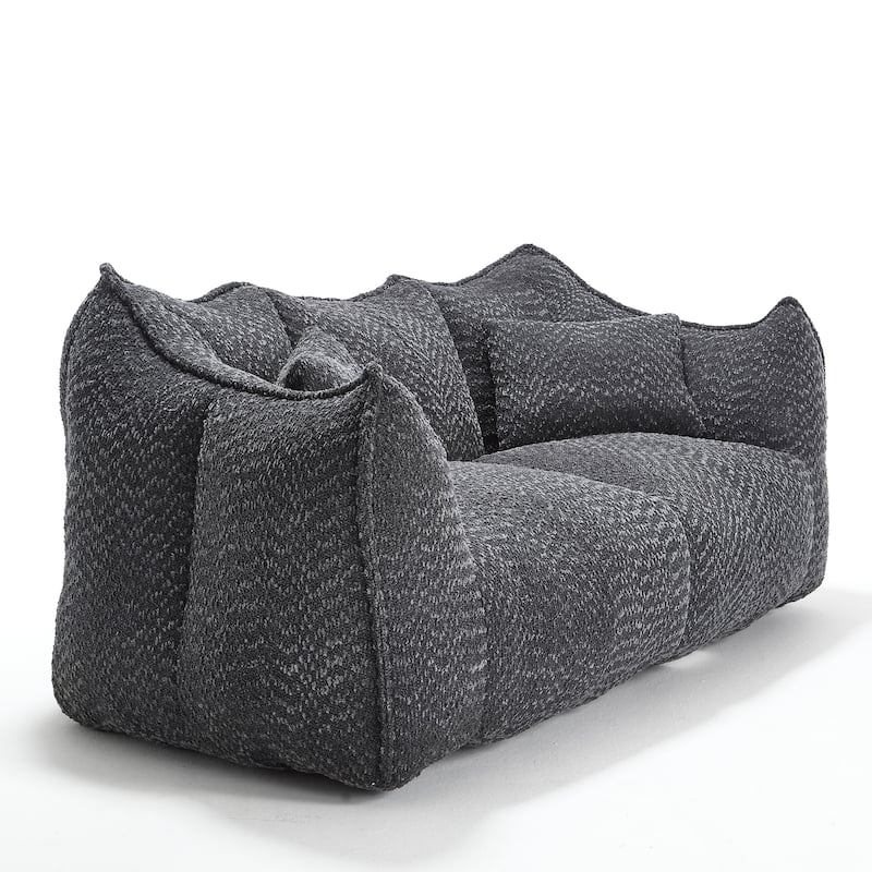 Giant Bean Bag Loveseat Sofa with Armrest for Living Room