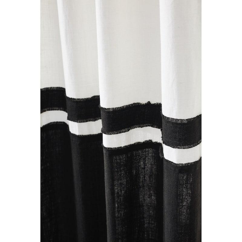 Banasky Linen Curtain, Ivory-Asphalt, 96"