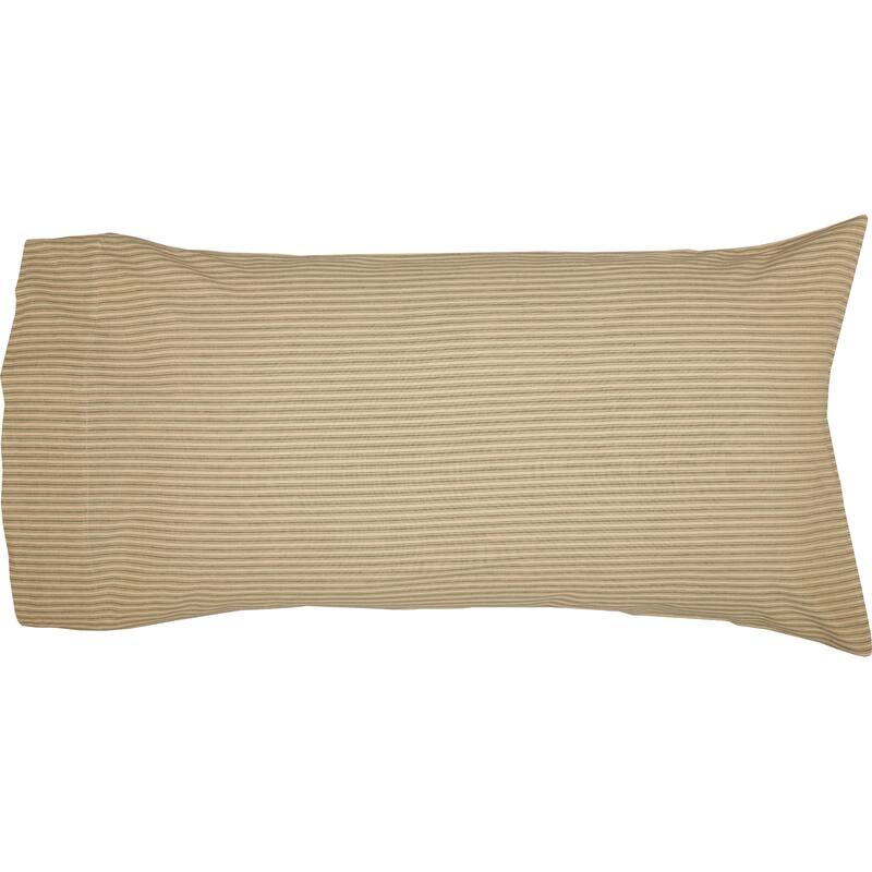 Prairie Winds Green Ticking Stripe Pillow Case Set
