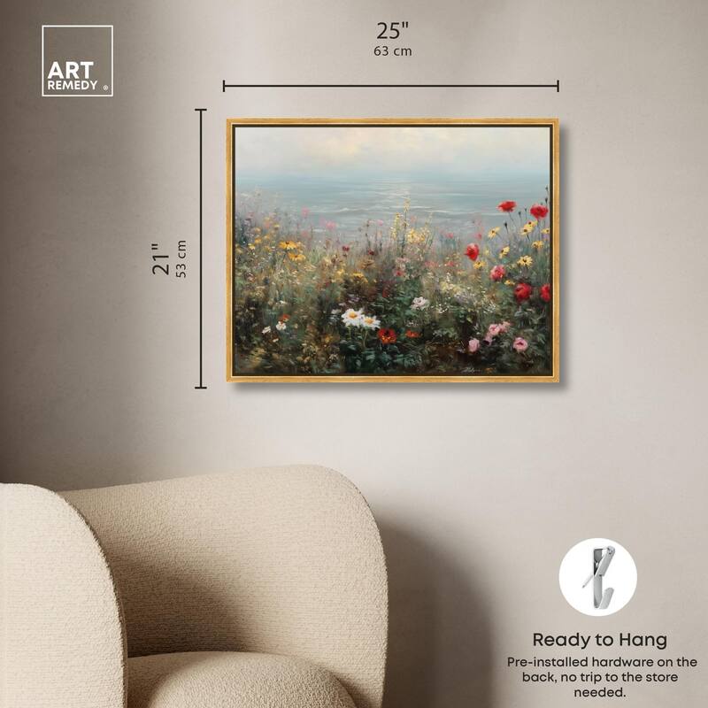 Misty Ocean Field I Canvas by Art Remedy
