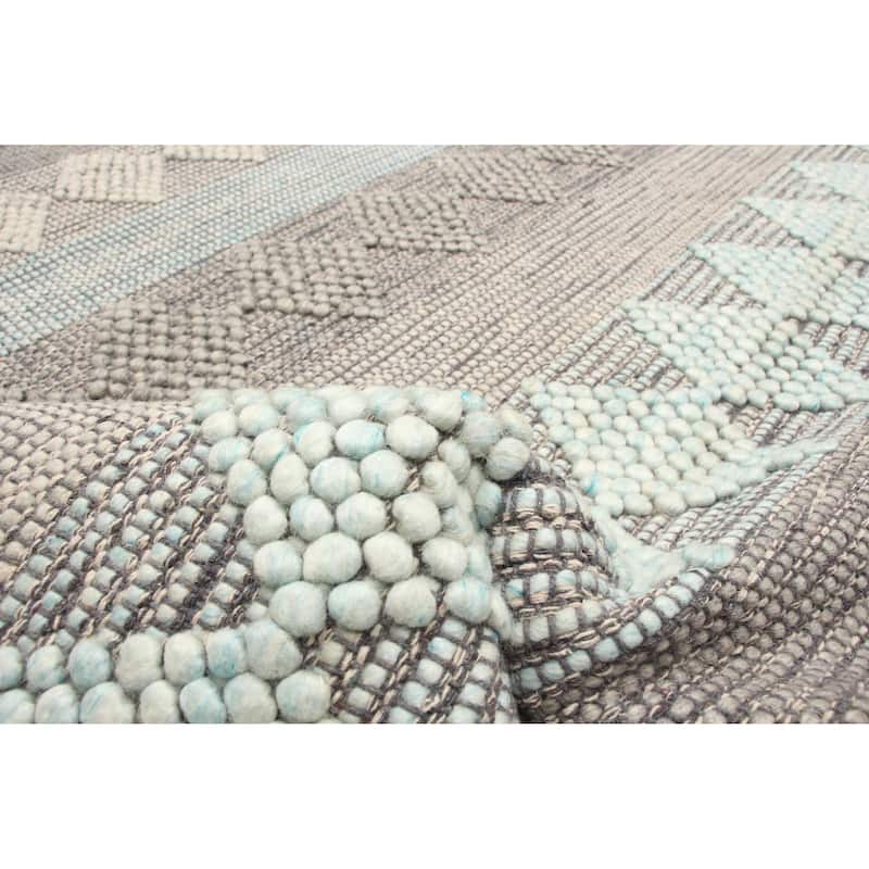 ECARPETGALLERY Braid weave Sienna Grey Wool Rug - 6'1 x 9'2