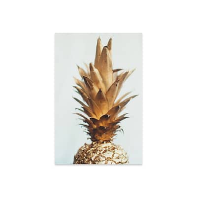 The Gold Pineapple Print On Acrylic Glass by Chelsea Victoria