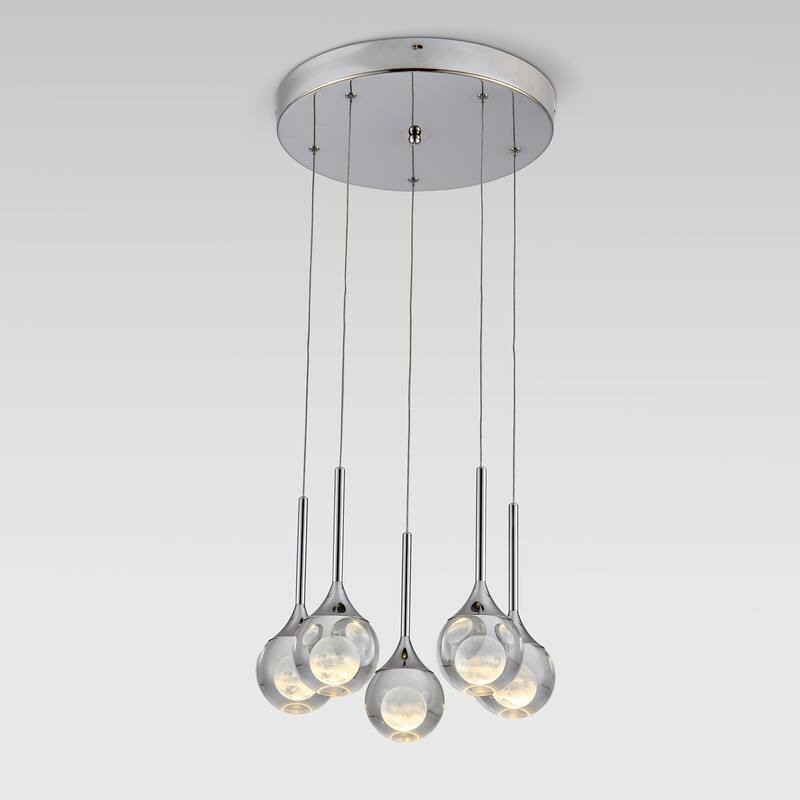 5-Light Crystal Chandelier LED chandelier - 5-Light Chrome