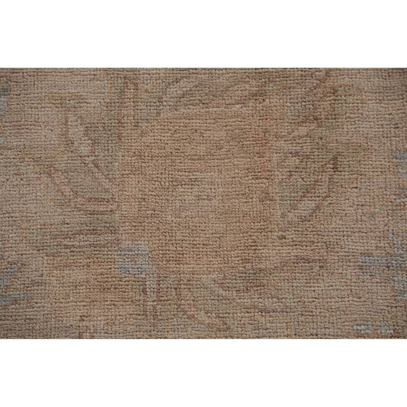 Hand Knotted Oriental 100% Wool Carpet Transitional Floral Beige & Ivories Oushak Area Rug - 9' 11'' X 8' 0''