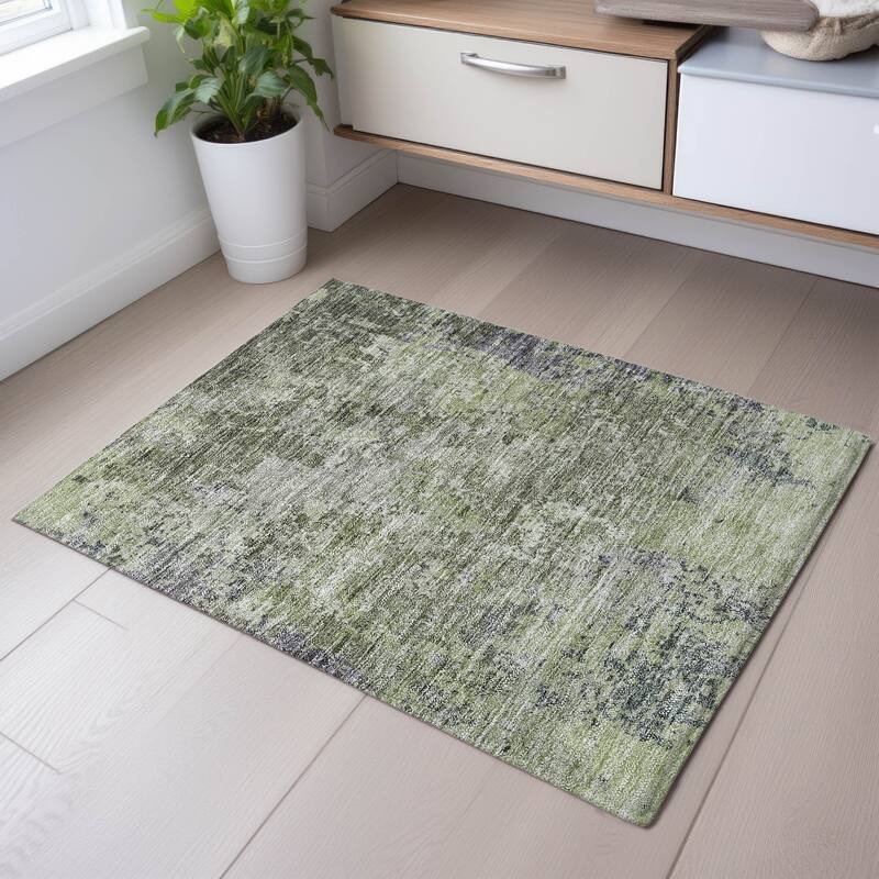 Premium Washable Super Soft Modern Ombre Mayfield Rug - Green - 1'8" x 2'6"