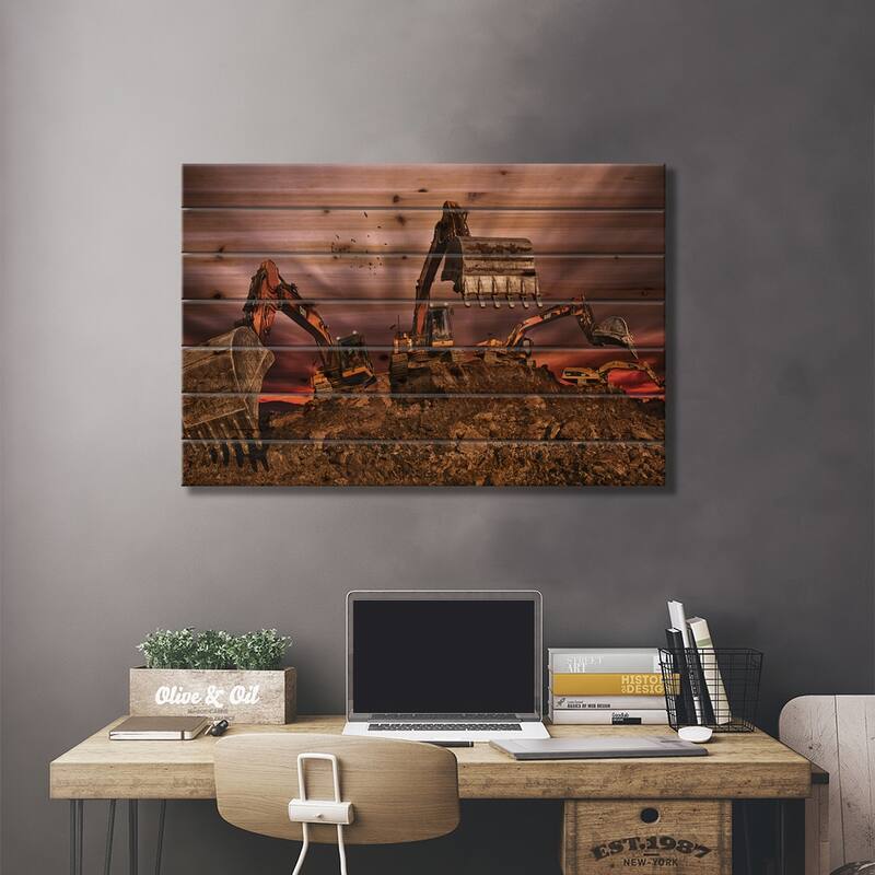 Invasion Print On Wood by Peter Majkut - Multi-Color
