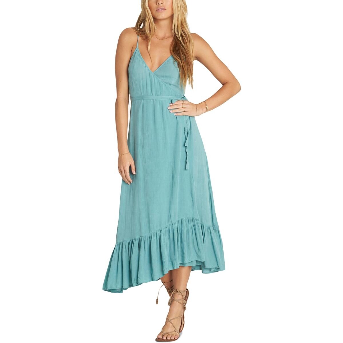 Shop Billabong Womens Hold Me Tight Midi Dress Sleeveless Wrap L