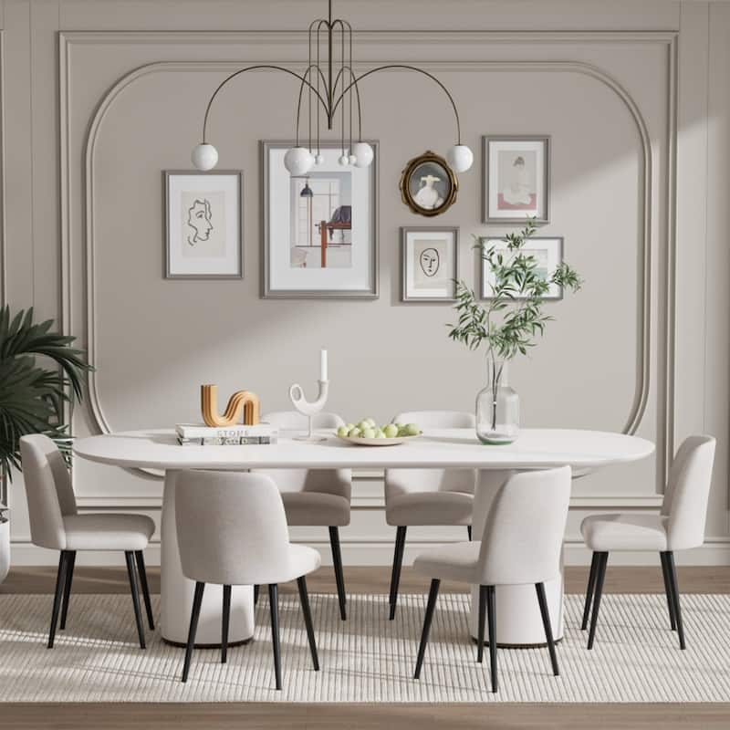 Set of 2 Fabric Dining Side Chairs with Black Tapered Wood Legs - 19” x 23” x 34”
