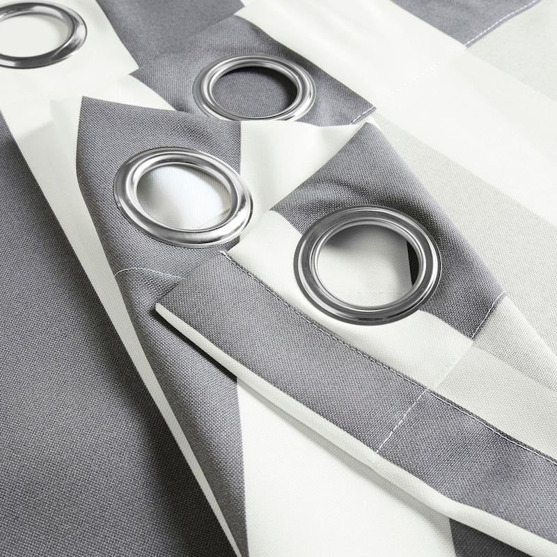 Exclusive Fabrics Villanova Striped Grommet Waterproof Light Filtering Outdoor and Indoor Curtains (1 Panel)