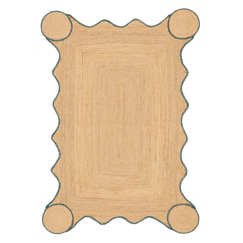 ECARPETGALLERY Braided Weave Palas Denizli Tan Jute Rug - 4'0 x 6'0