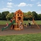 preview thumbnail 2 of 10, Backyard Discovery Atlantis Cedar Wood Swing Set, Slide, Clubhouse - 18'1" x 7'9"