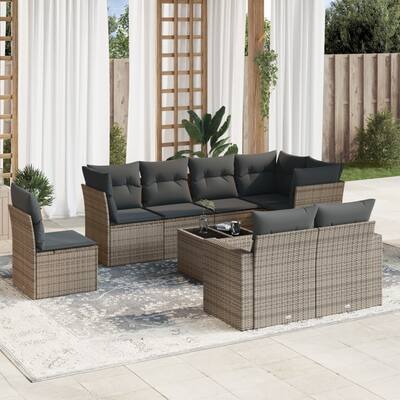 vidaXL Garden Sofa Set Grey - 21.7 x 21.7 x 14.6