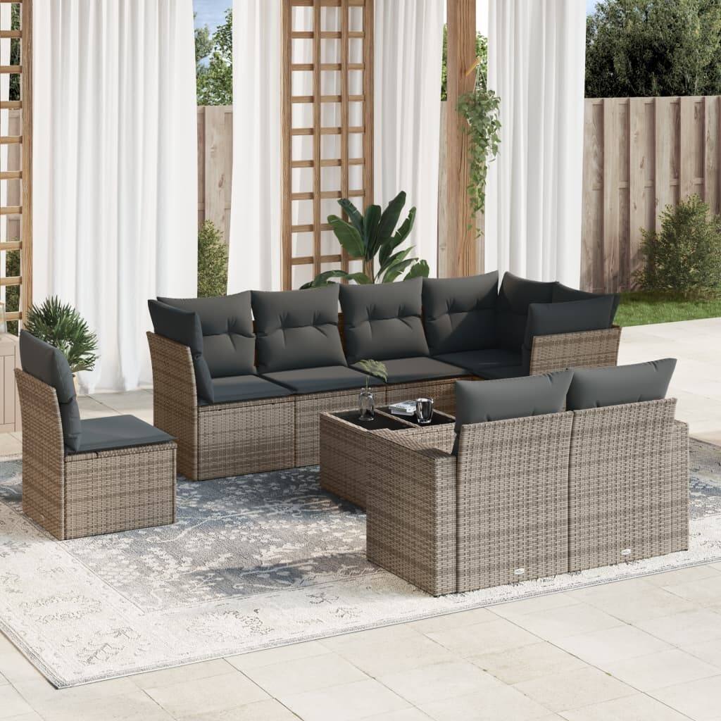 vidaXL Garden Sofa Set Grey - 21.7 x 21.7 x 14.6