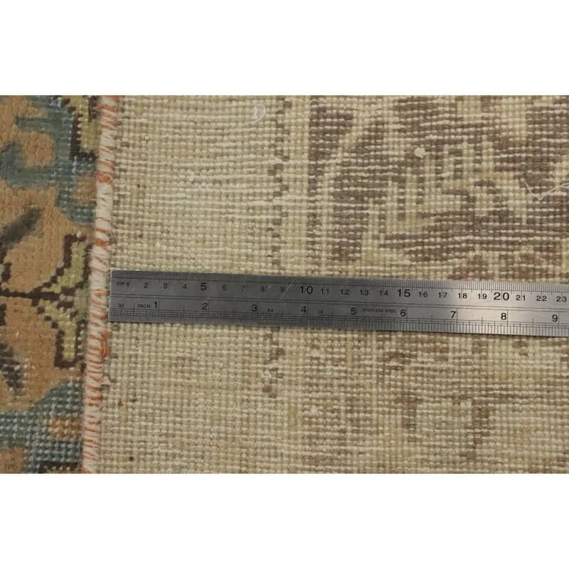 Hand Knotted Oriental 100% Wool Carpet Traditional Floral Oranges & Rust Tabriz Area Rug - 9' 0'' X 6' 5''